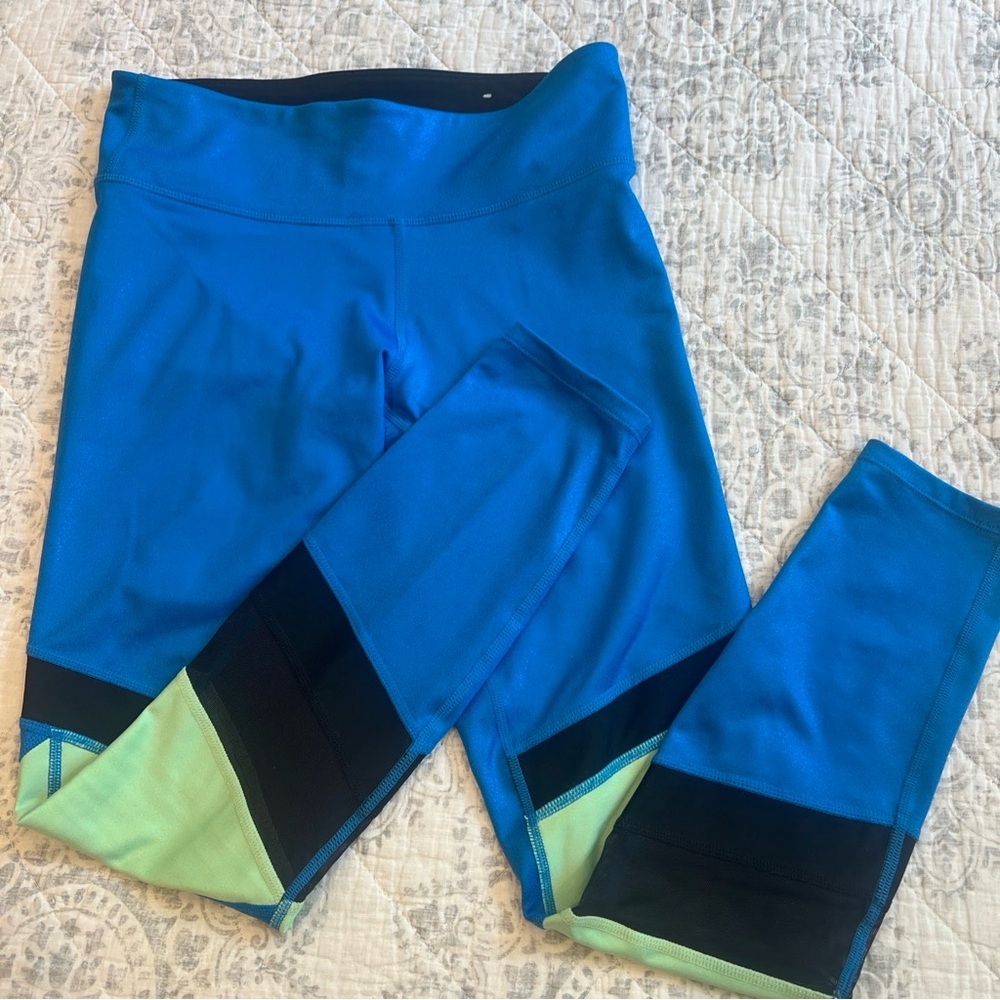JoyLab Women’s Premium leggings Color block mid-rise blue black green size XS